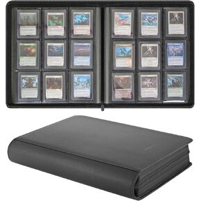 9 -pocket Toploader Binder ، يحمل 360 3 "× 4" حاملي البطاقات الصلبة ، وألبوم عرض مجموعة اللودر TOP لبطاقات التداول والبطاقات الرياضية - أسود