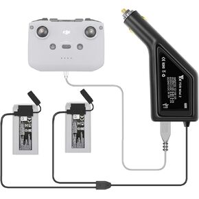 شاحن سيارة بطارية Hanatora مع غطاء الغبار لـ DJI Mini 4K/2/Mini SE/2 SE DRONE 3 في 1 (بطارية USB + 2 X)