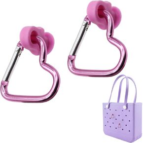 Compatible with Bogg Bag: Versatile 2-Piece Insert Hook Set for Enhancing Bogg Bag Charms & Accessories, Ideal for Small, Medium, Mini, Pink & Bitty Styles – Includes Cute Carabiner