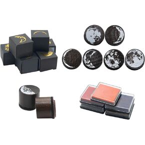 KNANA 12PCS طوابع مطاطية خشبية طوابع القمر طوابع مقطوعة لمذكرات الحروف الحرفية DIY