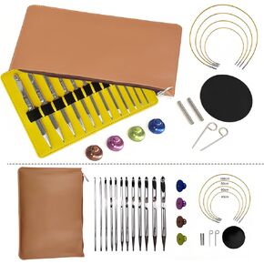 BYH 26pcs Tunisian Crochet Hook Set, Tunisian Crochet Hook with Cable, 3mm-10mm Interchangeable Aluminum Crochet Hooks Knitting Needles Set Ergonomic Crochet Hook for Crochet Crafts