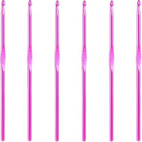 6pcs 5mm الألومنيوم الكروشيه خطاف التريكو إبرنا الحجم h (الحجم 8) لخطودا DIY ، هدية لطيفة للنساء البالغين الأطفال المبتدئين (الأزرق)