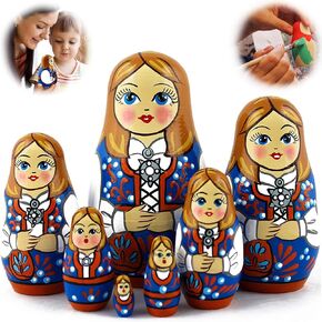 AEVVV NESTING DOLLS - Matryoshka Dolls الأزياء الوطنية النرويجية حدد 7 أجهزة كمبيوتر