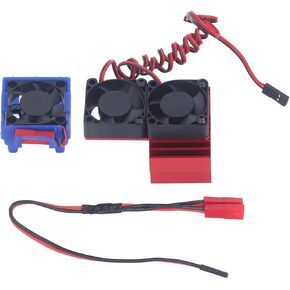 RC بالوعة حرارة عالية السرعة مروحة مروحة مروحة مروحة TRAXXAS SLASH 4X4 VXL 1/10 RC CAR مع مروحة مزدوجة (أحمر)