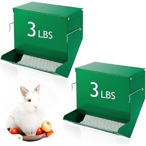 Maxcheck 2 PCS مغذية الأرنب للأقفاص موزع صغير للحيوانات مع مغذيات الأرنب المعدنية الغطاء في الخارج لخنزير غينيا (7.7 بوصة)
