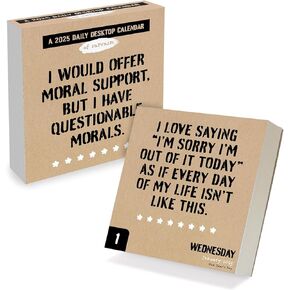 TF PUBLISHING 2025 Inspire Daily Desktop Calendar | Home and Office Organization | Small Desk Top Calendar | Full-Color Easy Tear-Off Pages | Standing Fold-Out Cardboard Easel for Desks | 5.25"x5.25"