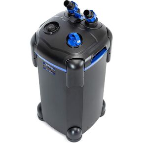AMOSIJOY 265GPH Ultra-Quiet Canister Filter, 3-Stage External Aquarium Filter with Free Media for Large Fish Tanks and Aquariums