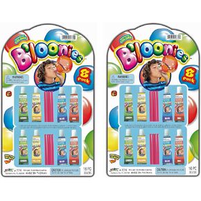 JA-RU B'loonies Plastic Balloon Variety 8 (16 Tubes in 2 Packs) Great Original Bloonies Bubble Making. Blow a Plastic Bubble. Classic Game. Retro Toy. Plus 1 Sticker.774-2s