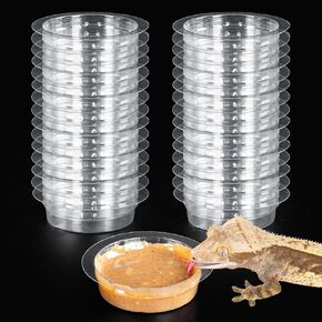 Reptizoo 30pcs تغذية أكواب لتغذية الحافة المغناطيسية الزواحف ، أكواب بديلة لسلع تغذية ماء الزواحف