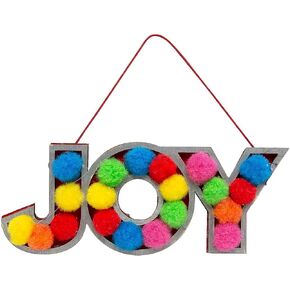متعة Express Express Word Pom -Pom Christmas Ornament Kit - Makes 12