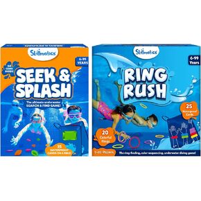 Skillmatics Search & Splash & Ring Rush Diving Toys ، مثالية لمسبح السباحة والمتعة الصيفية للأطفال ، والهدايا للفتيات والفتيان الذين تتراوح أعمارهم بين 6 سنوات