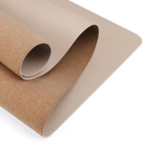 Cork Desk Mat ، 31.5 "× 15.8" واقي مكتب Cork غير القابل للانزلاق للوحة المفاتيح والماوس ، وسادة كتابة المكتب المقاوم للماء للمدرسة والمكتب والمنزل ، Beige+Cork