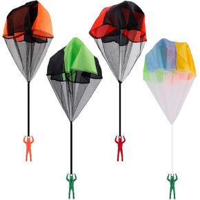 4pcs parachute Toys شخصيات للأطفال ، رمي اليد المظلة مع رجال الجيش الجندي أطفال في الهواء الطلق طيار