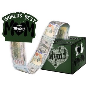 Jaywayang Mother's Money Box للهدية ، وصندوق هدايا Money Surprise مع البطاقة وحامل النقود لجدة أمي ، DIY Fun's Mother Cash Box ، يتضمن 50 ٪ من الأكياس الشفافة （Pink Flower