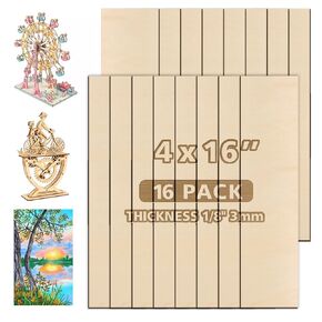 Adrattnay 36Pcs Basswood Sheets 1/8 Plywood, 3mm Basswood for Laser Cutting and Engraving, 12 x 12" Basswood Plywood for Model Architectural Wood Burning and Carving, Unfinished DIY Basswood