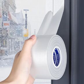 ZOMAPGO Heavy Duty Waterproof Duct Tape - Weather Proof,Carpet Tape,Home Repair,Car Parts,Sealing Pipes,Bundling Wires,Packing - White Duct Tape,1.8inx66FT,Strong Adhesion,Tearable for Indoor Outdoor