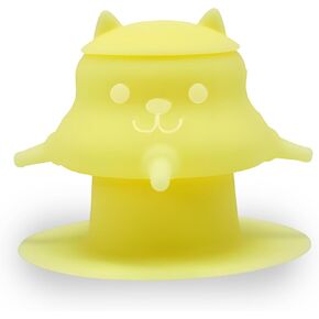 Puppy Feeder 230ml Pet Milk Bowl 4 Nipples Silicone Pet Tearing Station Station Multifunsional Puppy Bottles for Mursing-Yellow