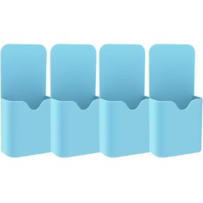 Moko 4 Pack حامل القلم المغناطيسي للوحة البيضاء ، حامل علامة مسح الجفاف المغناطيسي لتخزين الثلاجة ملحقات خزانة القلم الرصاص المغناطيسي للمدرسة ، المكتب ، المنزل - الأبيض