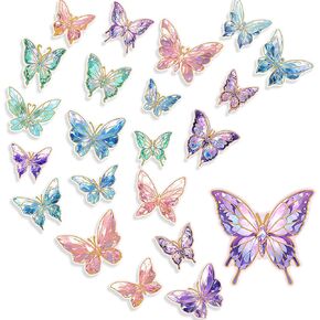 80 PCS ملصقات الفراشة اللمعان اللمعان المجسم.