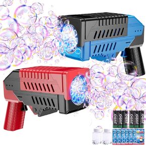 SHCKE 2 Pack Pack Puns for Kids 4-8 ، Machine Bubble Bubble Machine للأطفال ، Proble Blaster Gun مع محلول إعادة ملء الفقاعات ، هدايا الألعاب الخارجية ، حفل زفاف عيد الفصح