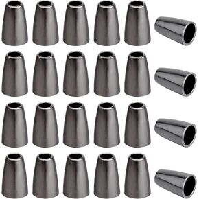 Gorgecraft 40pcs Metal Bell Stopper 4x7x13mm حبل الحبل المخروطي أقفال قفلات نهايات السوستة السوستة.