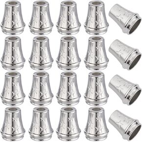 Gorgecraft مربع 30pcs سبيكة سلك الأطراف قفل 3.7 مم شكل الجرس السدادة السدادة الاستبدال الحبل المعاد
