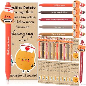 Kosiz 20 SETS PEN PEN GIFT BELK PTATOTION POTATO للممرضات ملهمة بورصة محفوظات مع الدعم العاطفي بطاقات المعايدة هدايا التمريض لتخرج المساعد الطبي