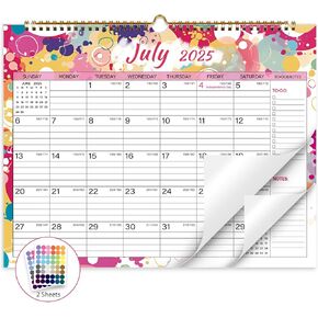 2025-2026 Wall Calendar, Calendar 2025-2026, 18 Month Calendar July 2025 - December 2026, 14.8" X 11.5", Calendar with Twin-Wire Binding, Hanging Hook and Julian Dates (Seasonal Designs)