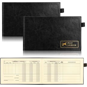 2PCS Pilot Logbook Logbook Log Book for Pilots Standard Pilot Log Book Record Book 4.5 × 8 بوصة مع 100 صفحة سجلات 48 سجل طيران الطيران للطيارين المحترفين (الأزرق)