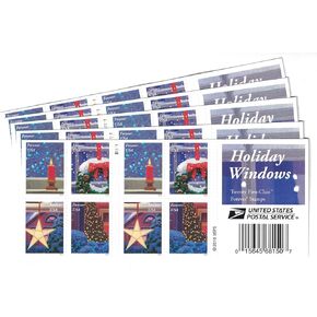 USPS Holiday Windows Forever Stamps Book of 20 - Scott 5145-5148