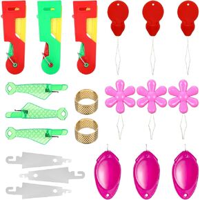 20PCS Needle Threaders for Hand Sewing, Automatic Needles Threader Plastic Embroidery Needle Threaders Kits Wire Loop Sewing Machine Needles Threader for DIY Craft Embroidery Floss Cross Stitch