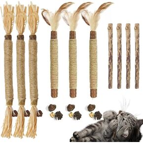 10 PCS Silvervine مضغ العصي للقطط مضغ Toy Silvervine العصي القطط ألعاب الأسنان الطبيعية لتنظيف الأسنان