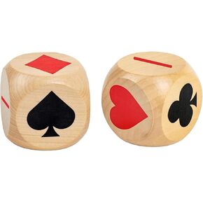 2PCS Euchre Trump Marker Dice Premium Wooden Trump Iducator Big Clear Prints Euchre Cube للاعبين Euchre Perfect for Euchre Poker Game Great For Bridge Card Athrosists (2)