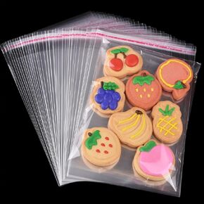 220 PCS أكياس خلوية Cellophane صافية 5 × 6.7 بوصات ، وأكياس التغليف الختم الذاتية لملفات تعريف الارتباط ، والحلوى ، والهدايا ، والفضلات ، وإمدادات المخابز ، وملفات تعريف الارتباط للشوكولاتة ، والكعك ، والمزيد