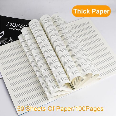 Blank Sheet Music Notebook, Staff Paper Sheet Music Composition Notebook, Art Music Notebook, Manuscript Paper Notebook, Piano Notebook Song Writing, 100 Pages 11 Staves in Saudi Arabia