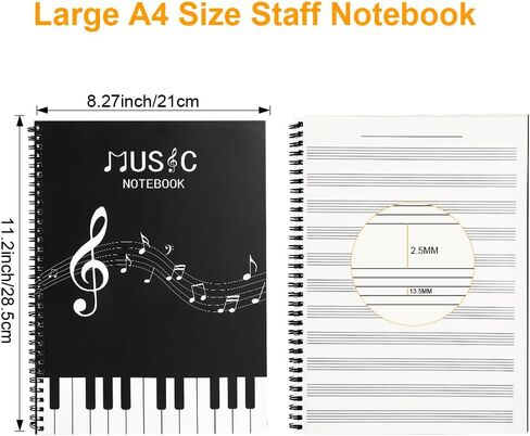Blank Sheet Music Notebook, Staff Paper Sheet Music Composition Notebook, Art Music Notebook, Manuscript Paper Notebook, Piano Notebook Song Writing, 100 Pages 11 Staves in Saudi Arabia