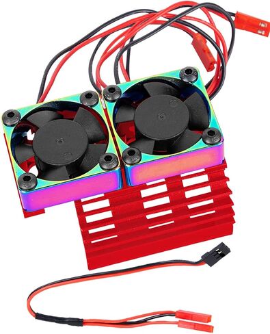 RC 30mm 28000 دورة في الدقيقة مروحة محرك مزدوجة مع ترقيات استبدال المحرك المعدنية بدون فرش من 1/8 1/10 RC CAR 540 550 F540 3650 3660 Motor.Motor Cooling Fans ، Red (1pcs) in Kuwait