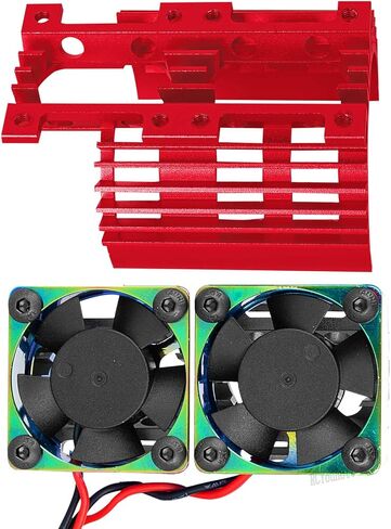 RC 30mm 28000 دورة في الدقيقة مروحة محرك مزدوجة مع ترقيات استبدال المحرك المعدنية بدون فرش من 1/8 1/10 RC CAR 540 550 F540 3650 3660 Motor.Motor Cooling Fans ، Red (1pcs) in Kuwait