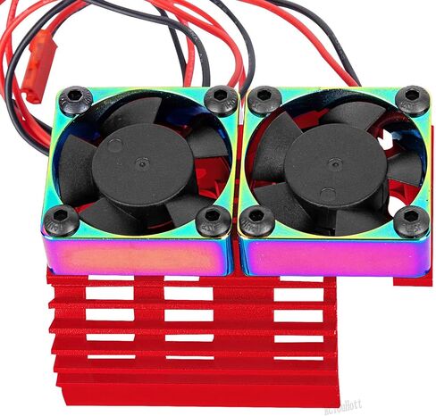 RC 30mm 28000 دورة في الدقيقة مروحة محرك مزدوجة مع ترقيات استبدال المحرك المعدنية بدون فرش من 1/8 1/10 RC CAR 540 550 F540 3650 3660 Motor.Motor Cooling Fans ، Red (1pcs) in Kuwait