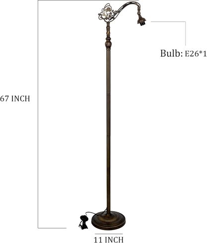 Floor Lamp Base Replaced Only 71 Inches High and Suitable for 16-24 Inch Tiffany Style Lampshades, with a Dark Bronze Surface in Saudi Arabia