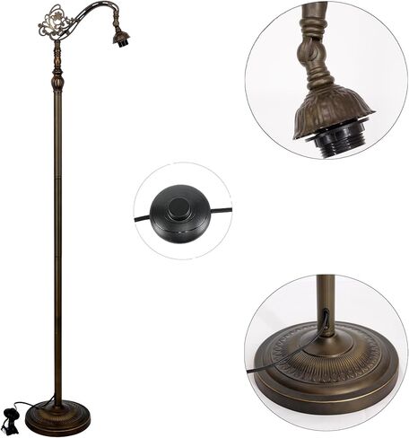 Floor Lamp Base Replaced Only 71 Inches High and Suitable for 16-24 Inch Tiffany Style Lampshades, with a Dark Bronze Surface in Saudi Arabia