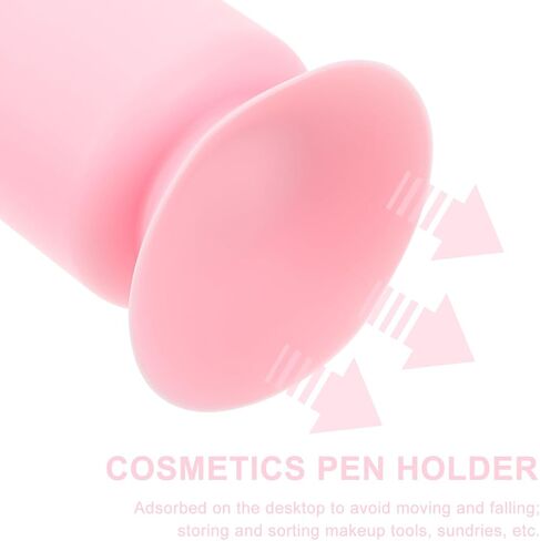 2pcs Holder Silicone Pot Glass Multi-functional Cup Desktop Office Suction Anti Brush Cosmetic Pencil Multipurpose Stand Makeup Home Stationery White Container Pen Art in Saudi Arabia