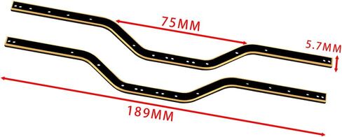 Black Coating Brass Chassis Frame Rails for 1/24 RC Crawler Axial SCX24 Upgrades (Bronco/JLU/C10/Deadbolt) in Kuwait