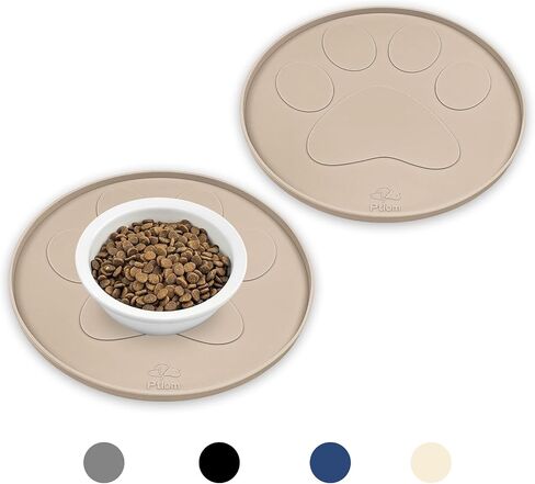 2 Pack Dog Food Mat Anti-Slip Dog Bowl Mats for Food and Water, High-Lips Waterproof Dog Feeding Mat Prevent Messy Spills, Silicone Pet Placemat Puppy Trays for Small Medium Large Dogs Cats in Saudi Arabia