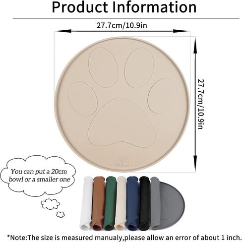 2 Pack Dog Food Mat Anti-Slip Dog Bowl Mats for Food and Water, High-Lips Waterproof Dog Feeding Mat Prevent Messy Spills, Silicone Pet Placemat Puppy Trays for Small Medium Large Dogs Cats in Saudi Arabia