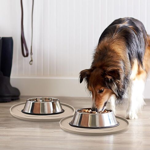 2 Pack Dog Food Mat Anti-Slip Dog Bowl Mats for Food and Water, High-Lips Waterproof Dog Feeding Mat Prevent Messy Spills, Silicone Pet Placemat Puppy Trays for Small Medium Large Dogs Cats in Saudi Arabia