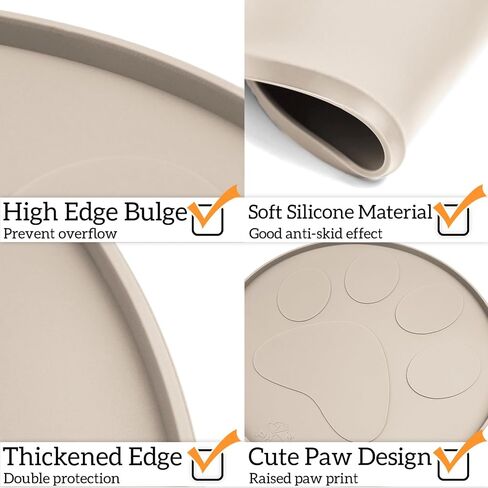 2 Pack Dog Food Mat Anti-Slip Dog Bowl Mats for Food and Water, High-Lips Waterproof Dog Feeding Mat Prevent Messy Spills, Silicone Pet Placemat Puppy Trays for Small Medium Large Dogs Cats in Saudi Arabia