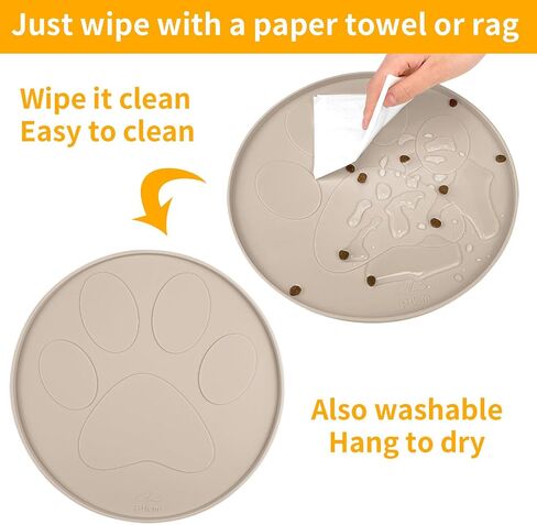 2 Pack Dog Food Mat Anti-Slip Dog Bowl Mats for Food and Water, High-Lips Waterproof Dog Feeding Mat Prevent Messy Spills, Silicone Pet Placemat Puppy Trays for Small Medium Large Dogs Cats in Saudi Arabia