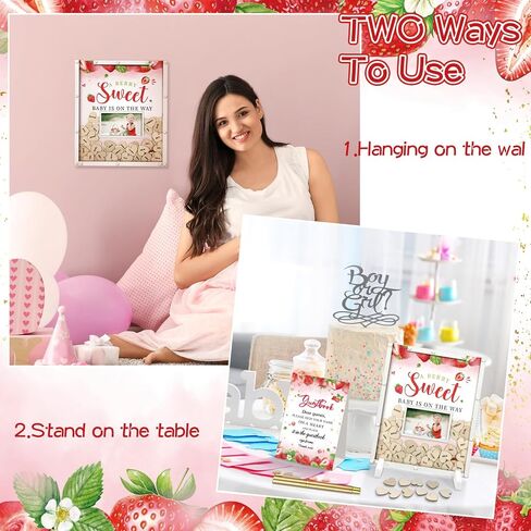 65 Pcs Baby Shower Guest Book Alternatives He or She Gender Reveal Baby Shower Decorations Sign in Guest Book with Picture Frame and 60 Wooden Chip for Baby Shower(Boho,Pampas Grass) in Kuwait