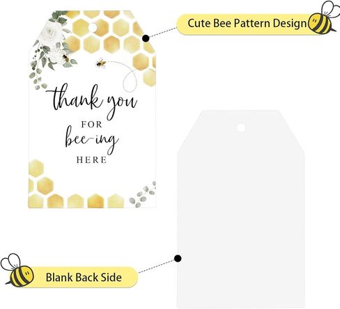 Anwyll Bee Thanks You Tags ، 50pcs Bee Thank You Home Tags with String ، شكرًا لك على علامات Bee-ing هنا ، عسل حلو ، شكرًا لك على علامات هدايا الورق على النحل ، in Kuwait